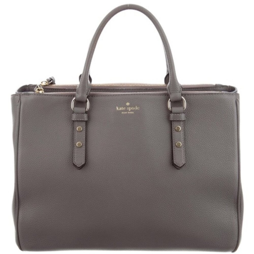 KATE SPADE MULBERRY STREET LEIGHANN TOTE IN GREY LEATHER